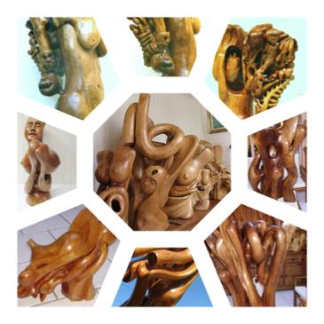 Collection sculpture sur bois