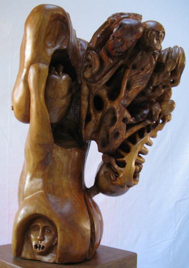 Sculpture en bois. Rêve mystérieux