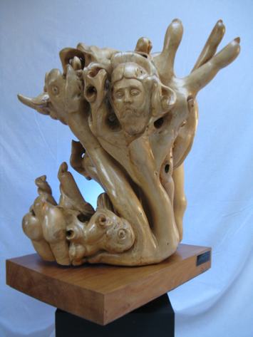 Wood sculpture in linden wood
